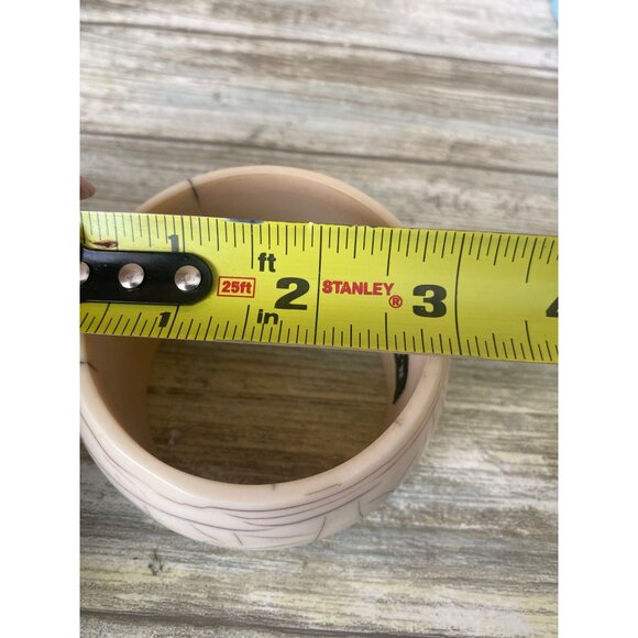 Vintage R.J. Graziano Chunky Resin Bangle Bracelet Ivory Look 1980s Jewelry - Picture 5 of 5